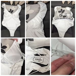 Shein plus size swimsuit white